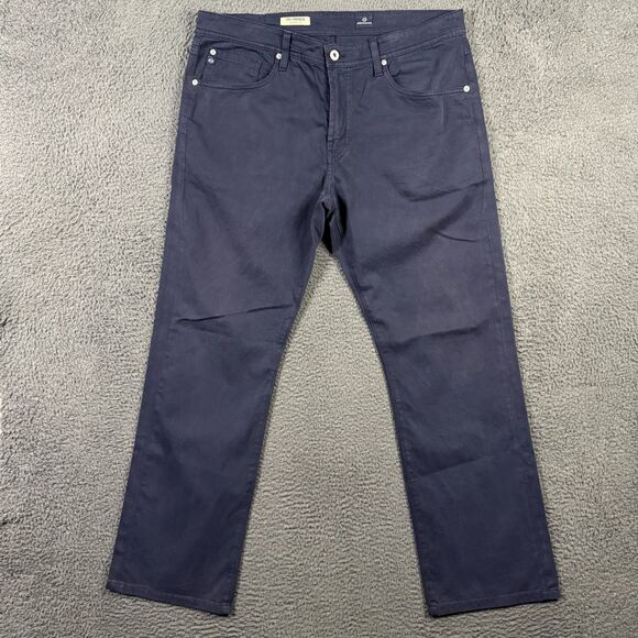 AG Adriano Goldschmied Pants Mens 34x34 Blue Protege Straight Leg Chino Preppy - Picture 1 of 16